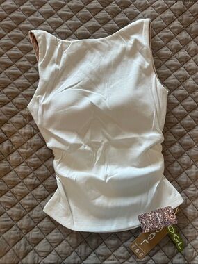 OGL White Ribbed Sleeveless Tank Top